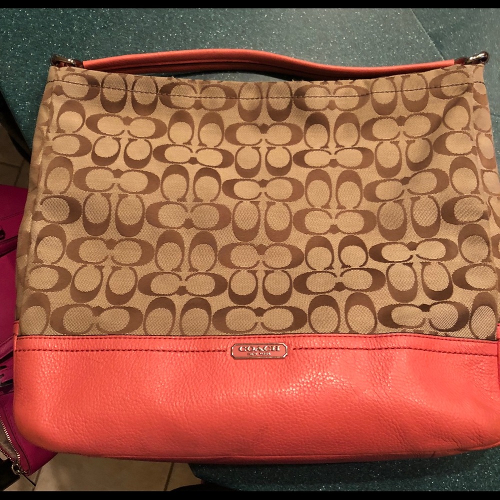 Coach purse with matching wallet, checkbook cover